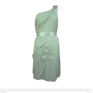 Adrianna Papell One-Shoulder Light Green Dress. New with tags. Retail $159
